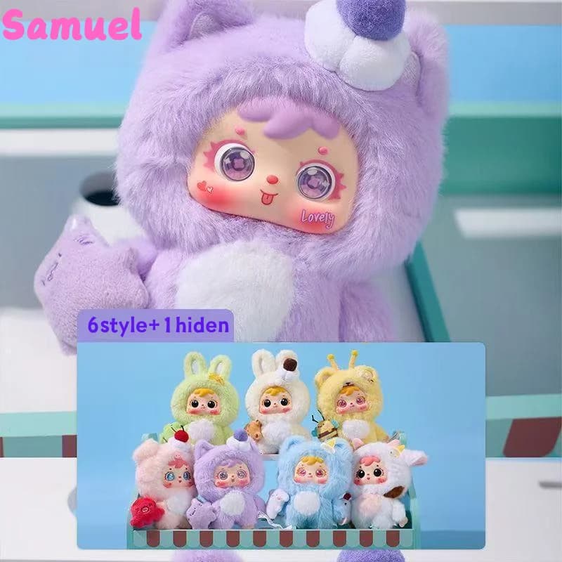 Samuel Hug Ice Cream Cute Pet Series Scatola cieca in peluche Kawaii Peluche Anime Figure Toy Collezione a sorpresa alla moda Regalo di compleanno