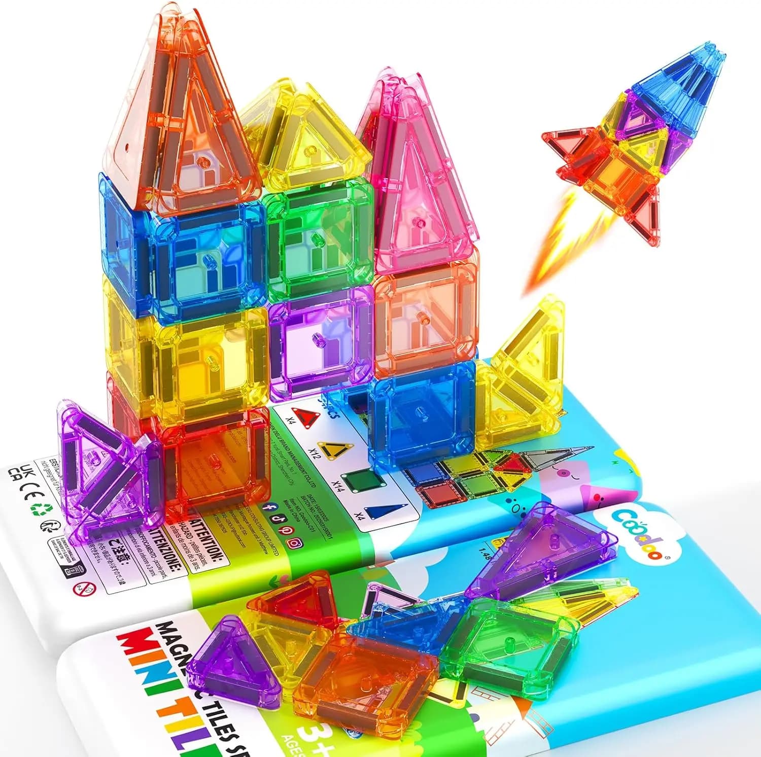 Blocchi Magnetici da Costruzione per Bambini 4-8 Anni, Giocattolo Educativo STEM con Mini Piastrelle Tascabili, Regalo Perfetto per Bambini e Bambine