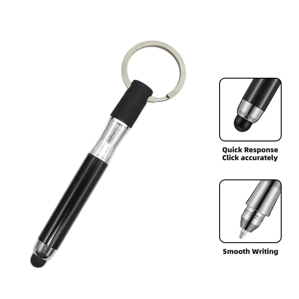 Mini Portable Capacitive Pens 2 in 1 Multifunction Stylus Pen With Keyring Loop Soft Tip Inputpen Phone Tablet Screen Touch Pen