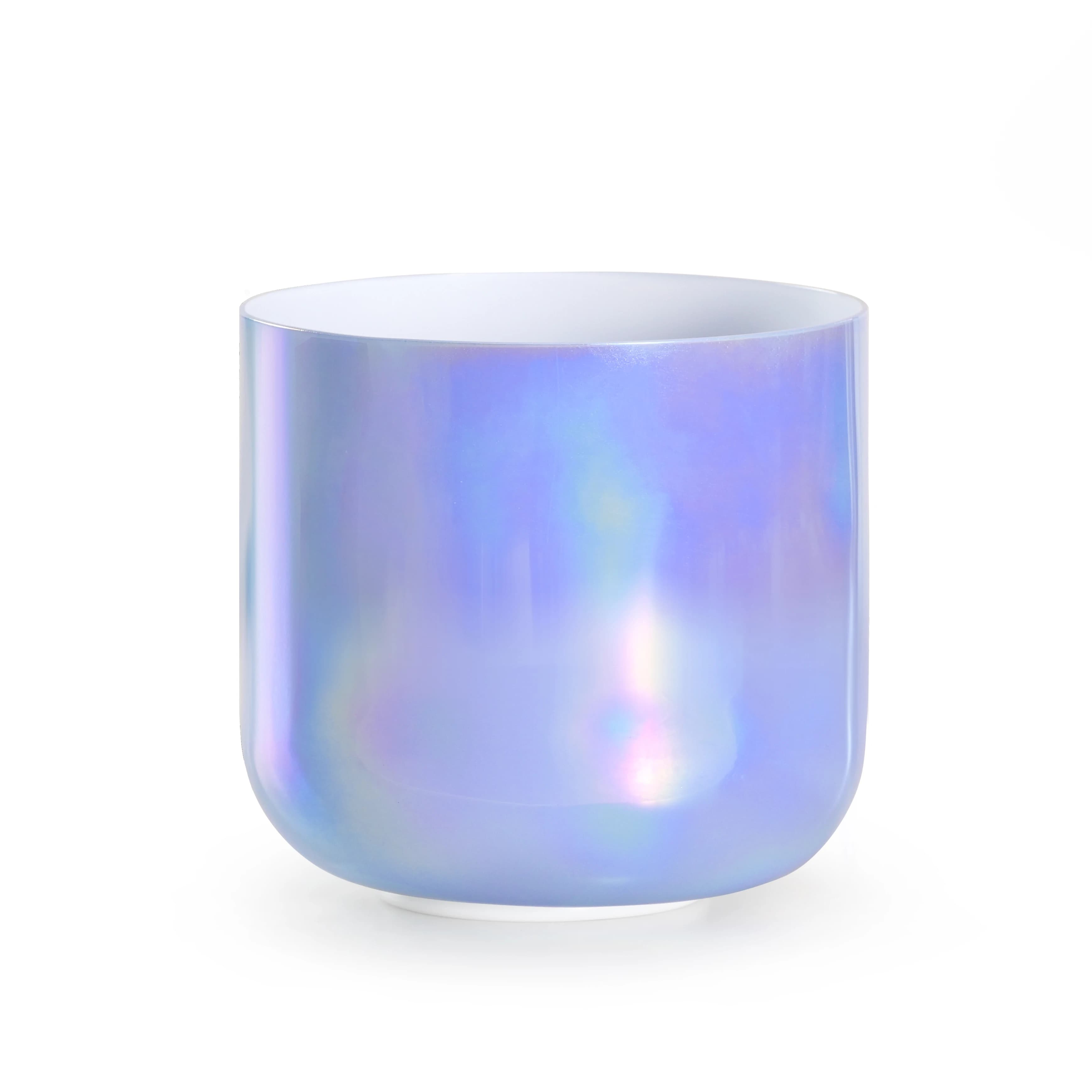 CVNC 6 Inch Dream Blue Color Alchemy Clear Quartz Crystal Singing Bowl for Sound Healing and Meditation with Mallet