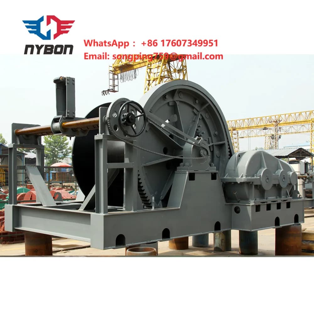 Winch Manufacturer Remote Controlled JK Type Single Drum Slipway High Speed Electric Rope Winch System 25 Ton for Marine