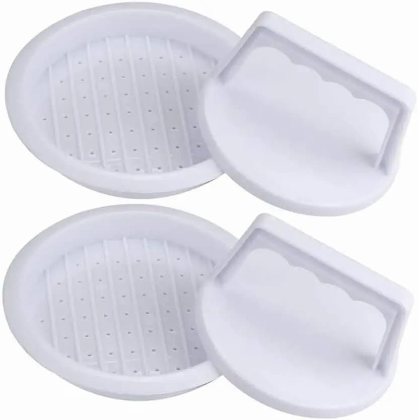 Set di 2 Pressa per Hamburger, Stampino per Polpette in Plastica, Strumento da Cucina Facile per Fai-da-Te