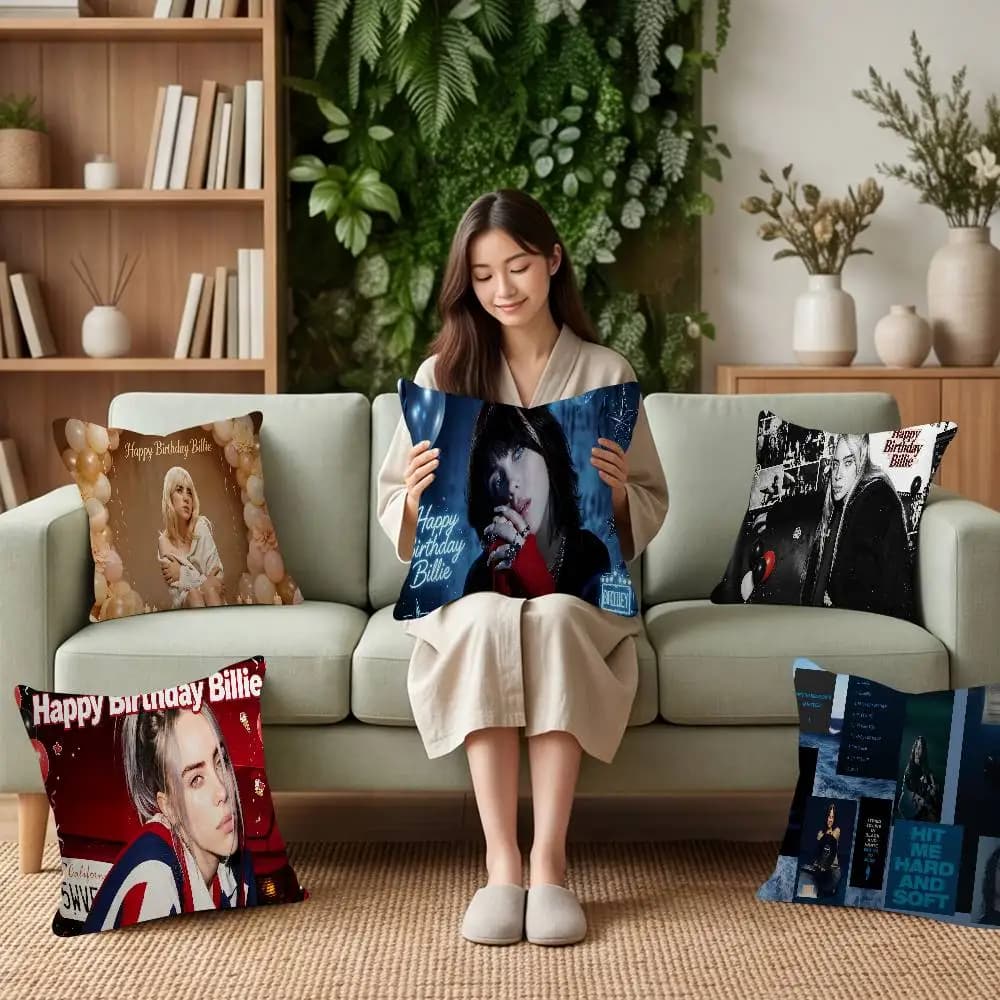 Singer Billie Eilish Cushion Cover Decorative Pillow Sofa Home Decor Case Pillow Cases