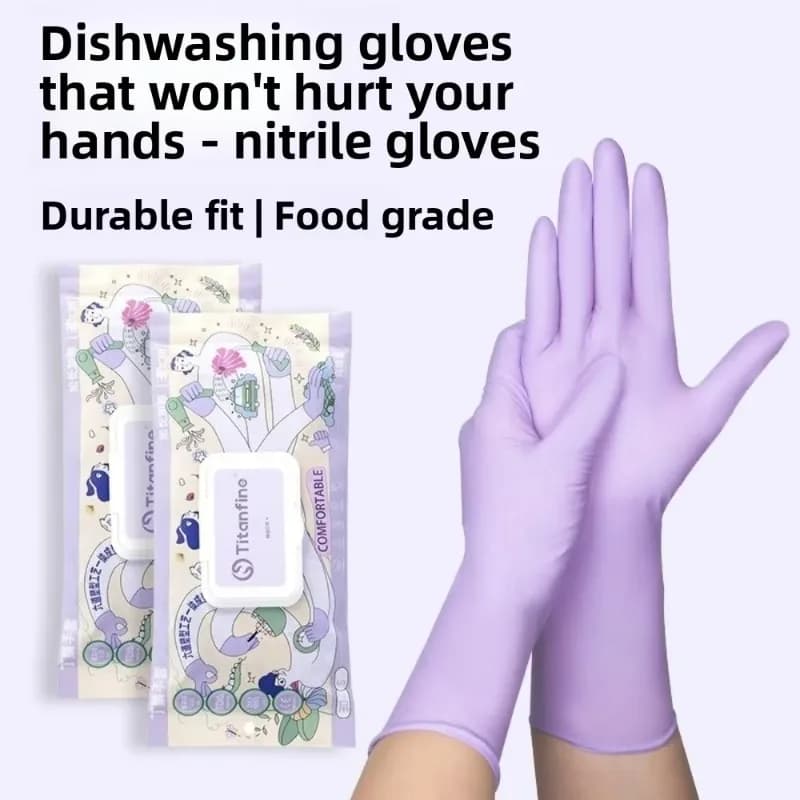 Guanti in Nitrile Monouso di Grado Alimentare Premium, Impermeabili, Resistenti all'Olio, Senza Lattice, Spessi, Perfetti per Cucina e Lavaggio Piatti