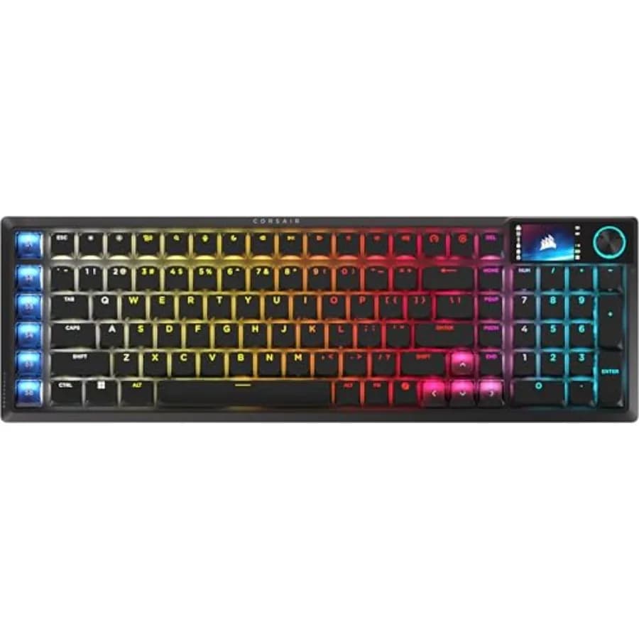 Gaming keyboard for desktop use ABS plastic black low-profile optical-mechanical switches with RGB lighting 8000Hz polling QWER