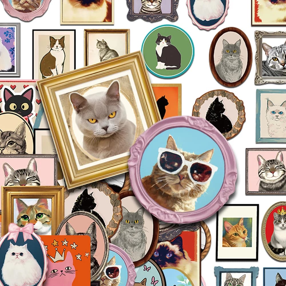 50 pezzi adesivi simpatico gatto decalcomanie per laptop notebook bagagli frigorifero parete adesivi estetici graffiti fai da te regali creativi