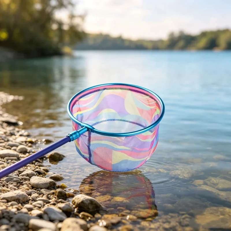 Portable Telescopic Hand Catching Net Colorful Mesh Landing Net Outdoor Water Pond Stream Fish Insect Capture Release Accessory