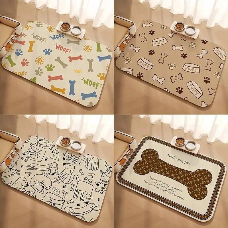 Pet Supplies Mat Domestic Cat Dog Feeding Mat Pet Placemat For Food Water Bowl With Waterproof Quick-drying Floor Mat