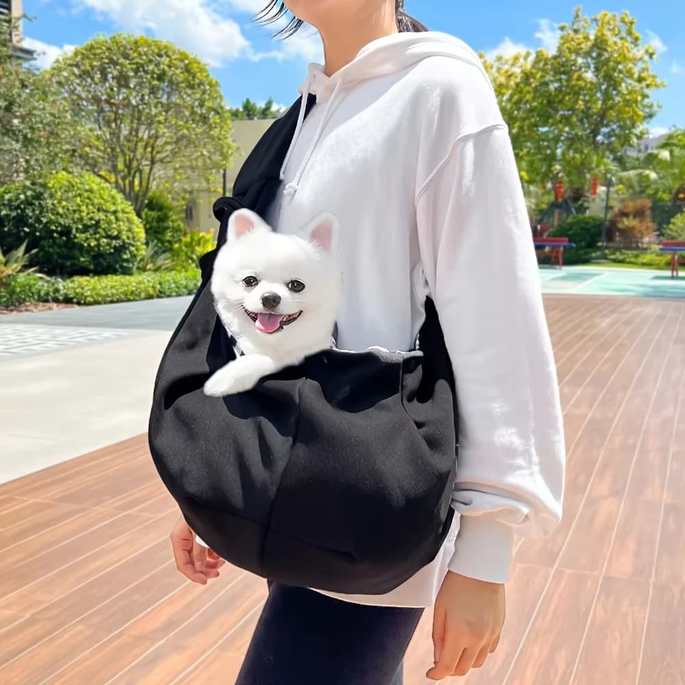 Borsa Trasportino Regolabile per Animali Domestici da Esterno con Tracolla, Accessori Portatili per il Trasporto di Animali