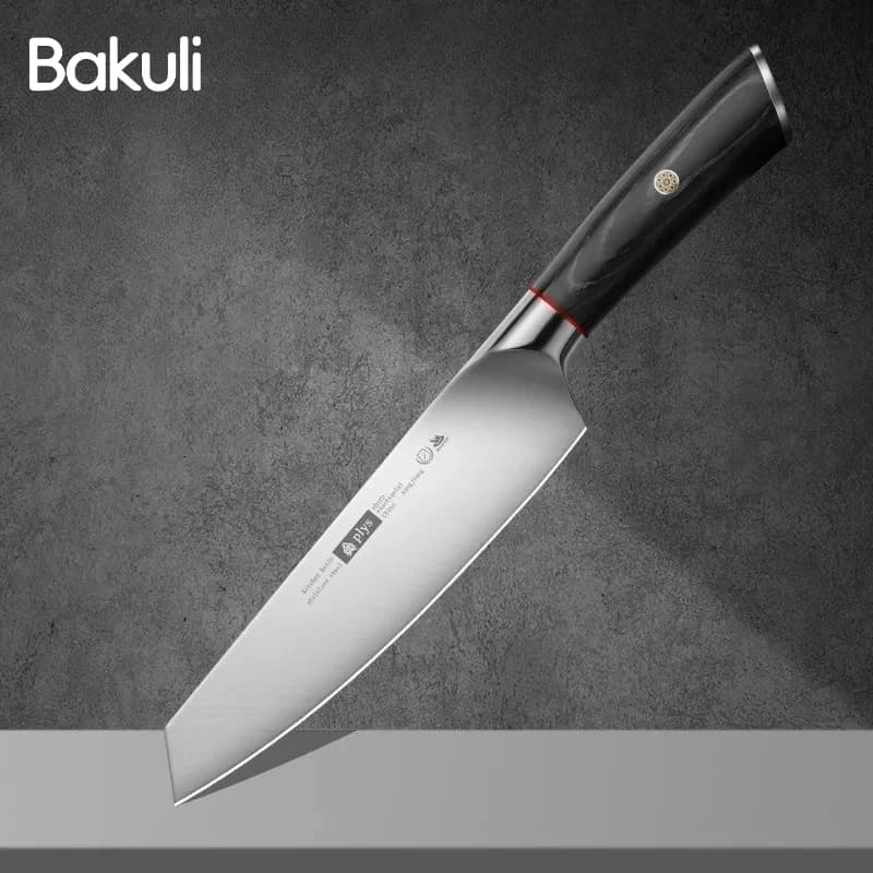 Coltello da Chef Seiko in Acciaio Inossidabile, Coltello da Cucina per Tagliare Carne e Verdure, Manico in Legno Massiccio, Lama Affilata per Carne