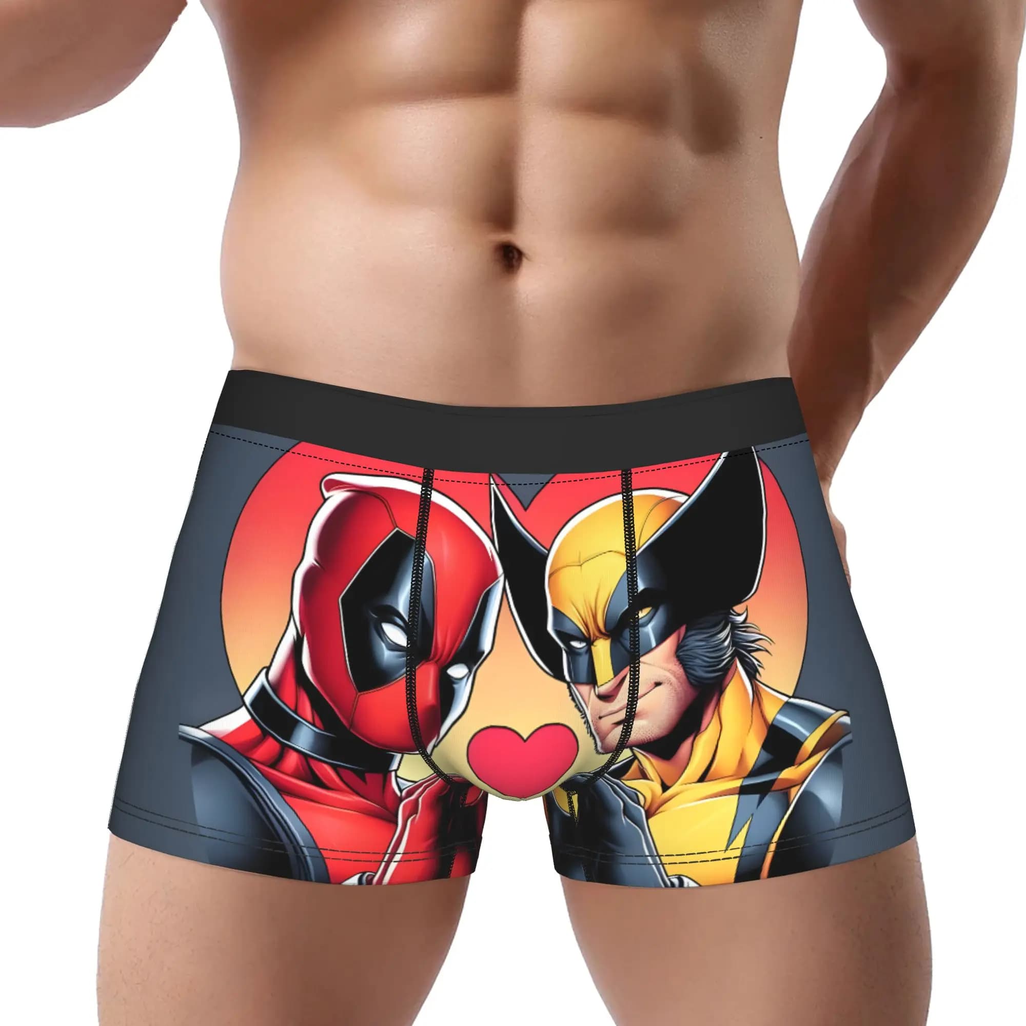 1 Pezzo Deadpool & Wolverine Logan Program Underpants Homme Panties Intimo Maschile Ventilato