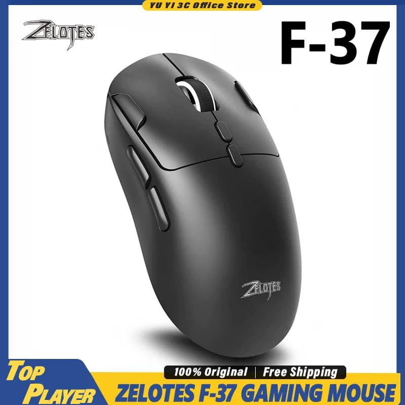 Zelotes Wireless Gaming Mouse F-37 Tri Mode 2 4G Bluetooth Wired Macro Programmable Lightweight Esports Desktop Laptop Pc Gamer