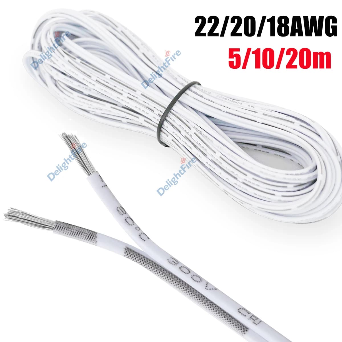 Cavo elettrico flessibile 12V 22 20 18 AWG Cavi di prolunga LED a 2 pin per 3528 5050 Strisce LED monocolore Batteria giocattolo Campanello