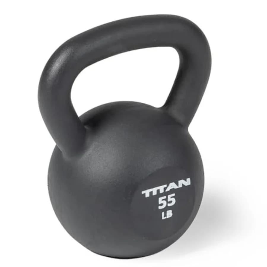 Kettlebell in Ghisa da 55 LB, Pezzo Unico per Allenamento Completo del Corpo con Indicazioni in LB, Finitura Grigia Resistente