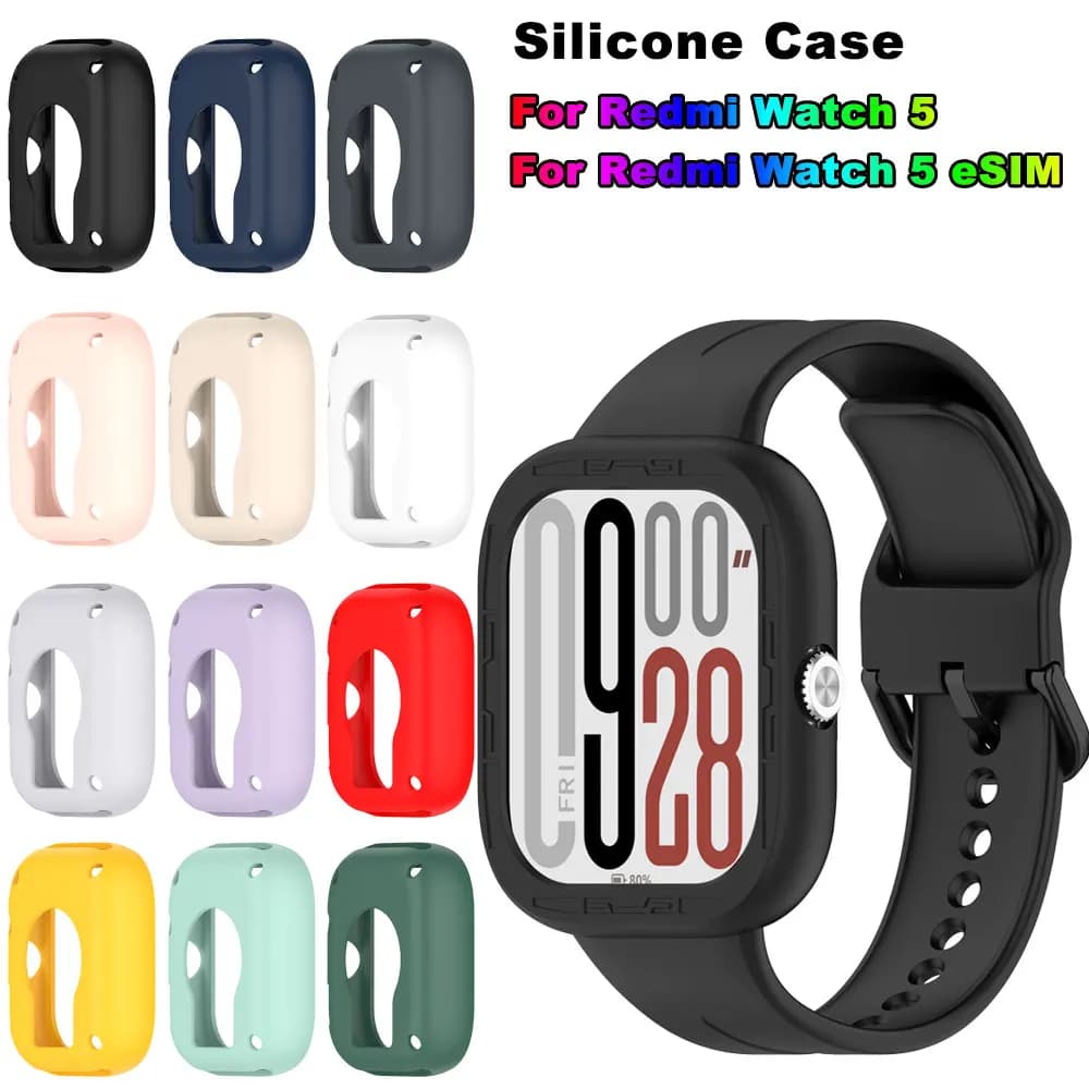 Custodia protettiva per Redmi Watch 5 Smart Watch Protezione per telaio paraurti in silicone per Xiaomi Redmi Watch 5 Custodia eSIM