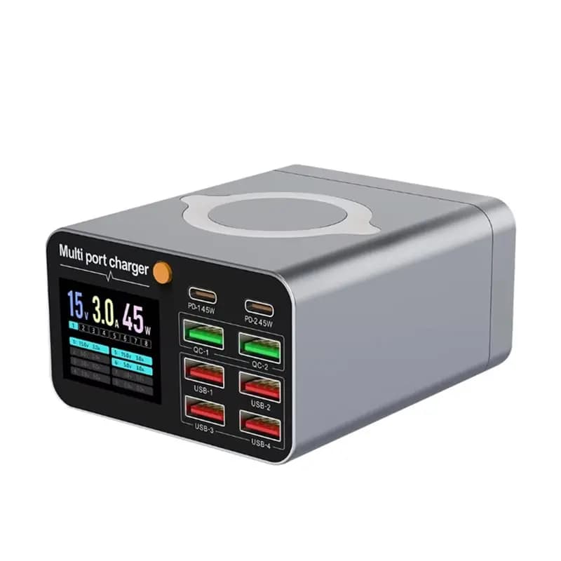 24-Hour Delivery Charging Station 80W With Retractable USB-C Cable Fast Charging For Tablet PC Phones Multiple Devices