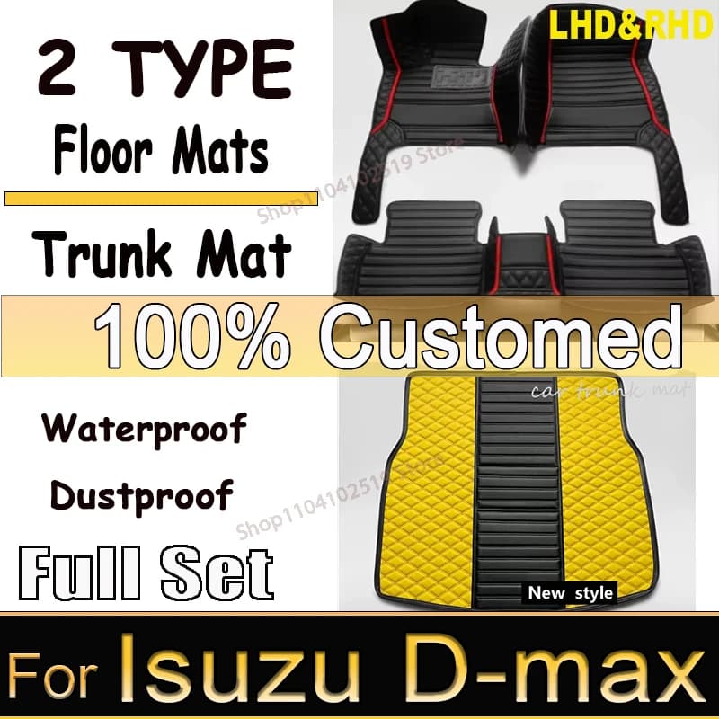Car mats for Isuzu Dmax 2020 2019 2018 2017 2016 Car accessories Decoration Leather carpets Waterproof protective carpets