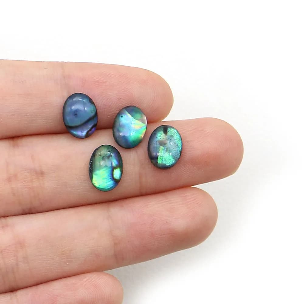 Natural Abalone Shell Color Cabochon Loose Beads for Jewelry Making DIY Accessories Dropping Crafts No Hole Bead Resin CAB Cameo
