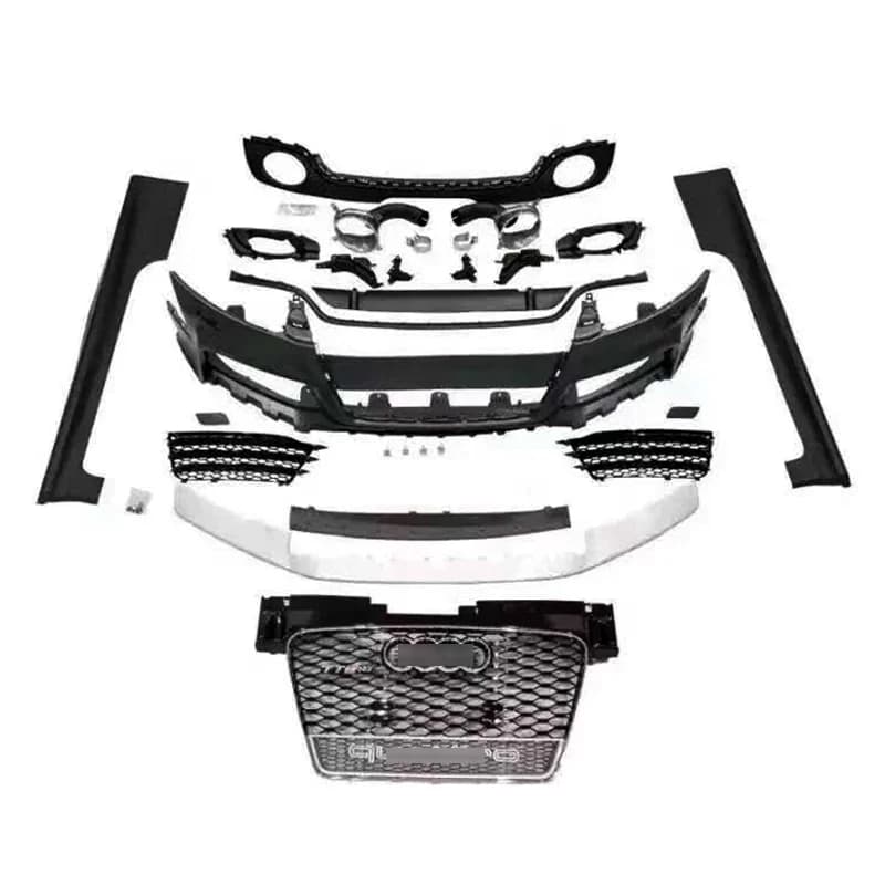 Paraurti Anteriore Compatibile con TT/TTS 2008-2014, Griglia Anteriore, Minigonne Laterali, Upgrade TTRS 2008-2014, Diffusore Anteriore Facelift