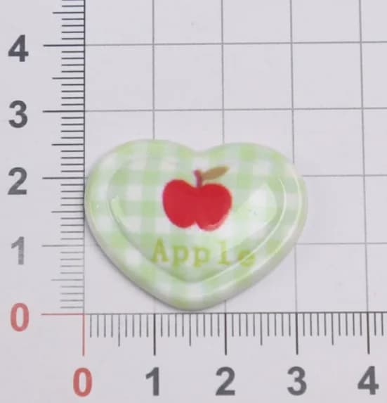 10 Pcs Heart-shaped Apple Resin Accessories for Junk Phone Case, iPad Case, Hair Clip, Flat Back Decoration