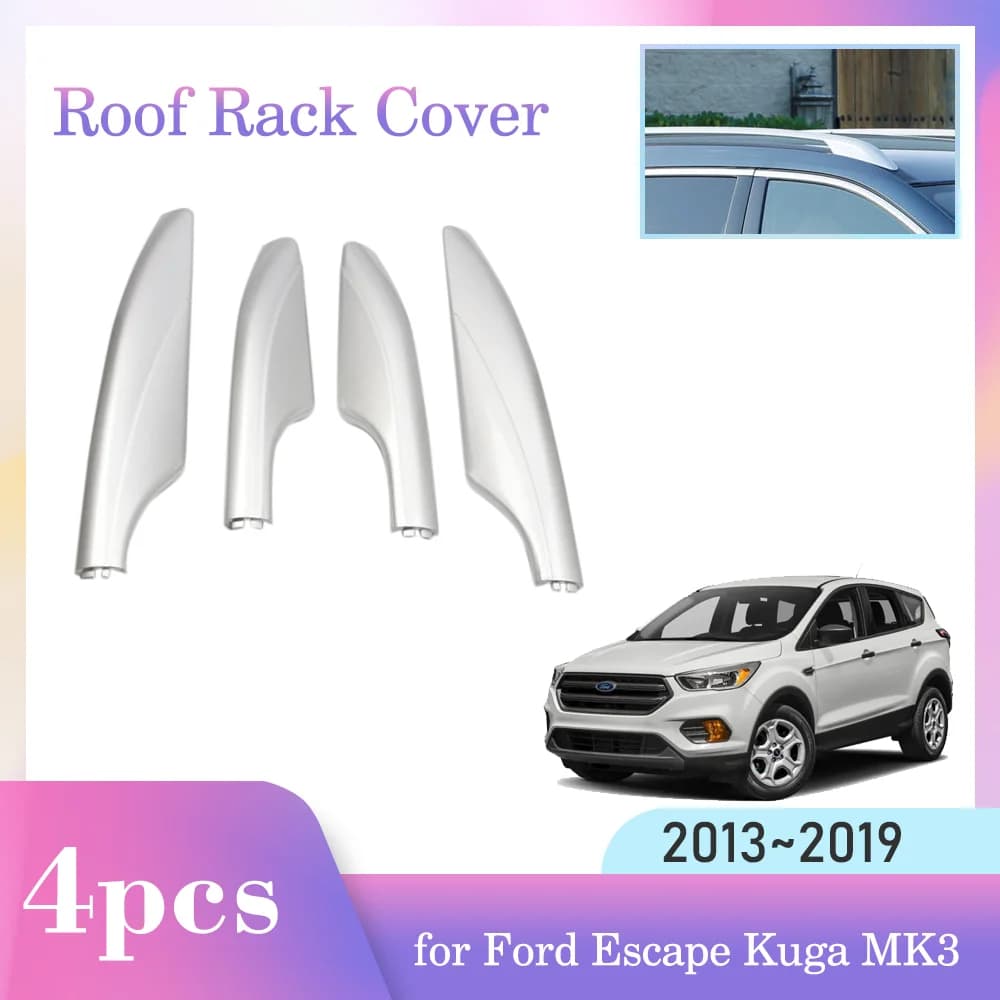 Auto Portapacchi Copertura per Ford Escape Kuga MK3 2013 ~ 2019 2014 2015 2016 Bagagli Bar Cap Trim Rail End Borsette Plasitc Accessori