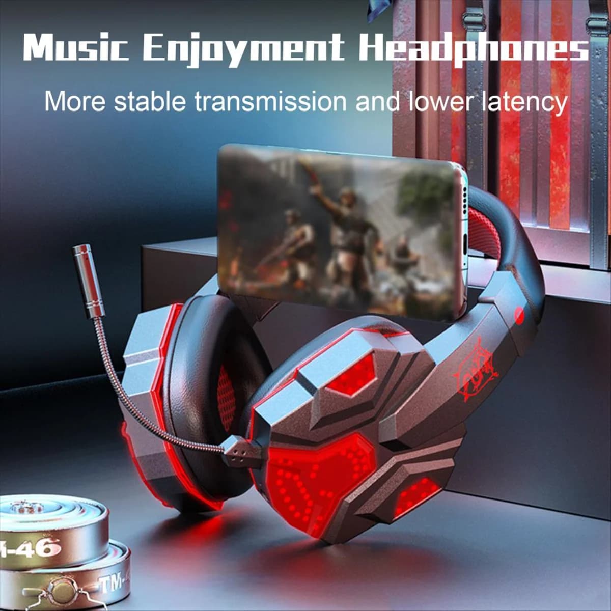 New Wireless Headphones Game Headphones RGB Gaming Headphones with surround sound with PS4 PC Switch Gamer Black Blue
