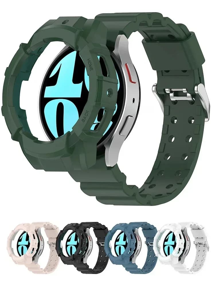 Custodia + cinturino per Samsung Galaxy Watch 4/5 44mm 40mm silicone No gap bracciale correa cover protettiva 20mm Galaxy watch 5 pro strap