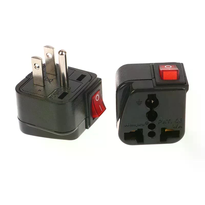 Adattatore Universale da Viaggio per Prese Elettriche Americane, Europee e Britanniche, 10A/13A 250V con Interruttore On/Off