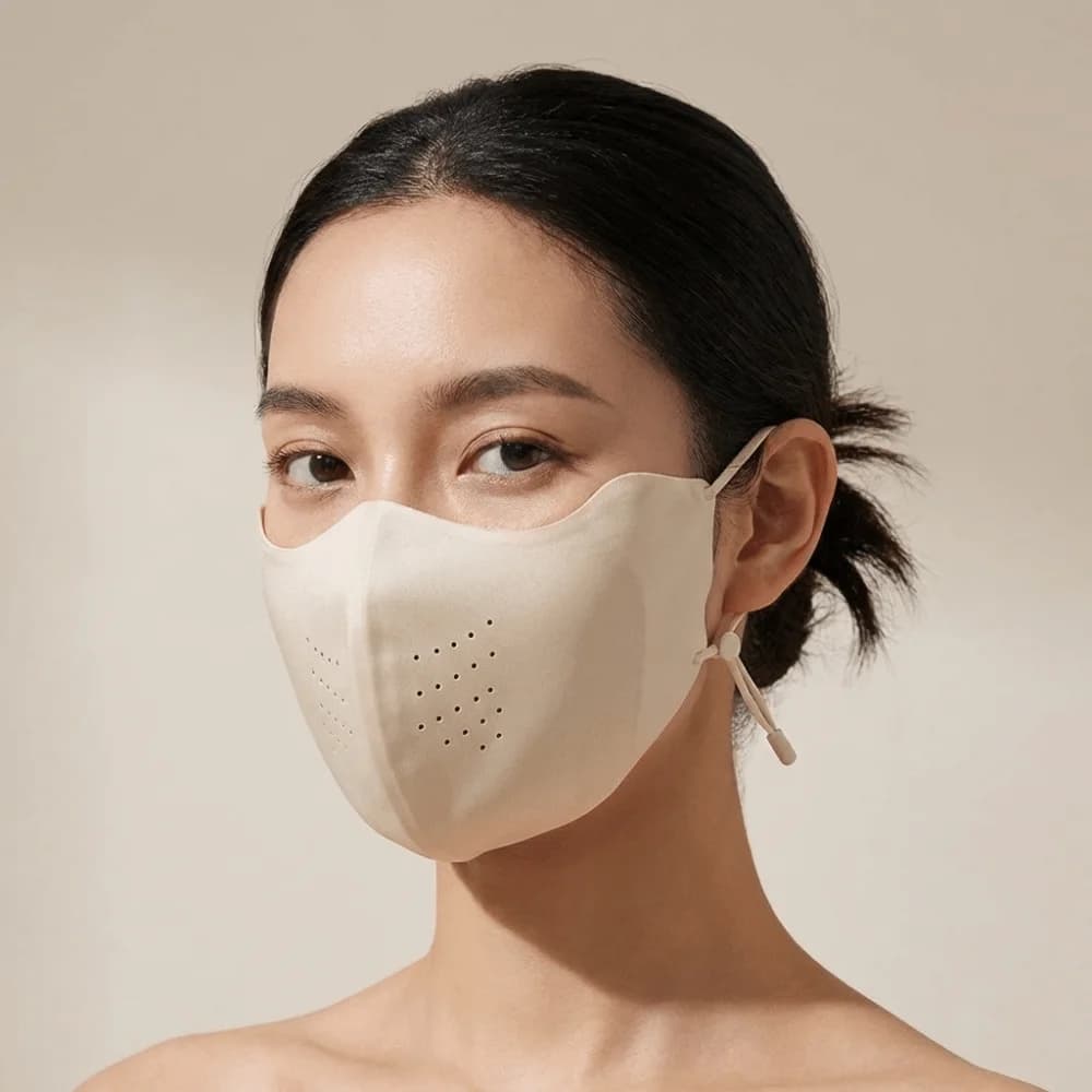 Lightweight Breathable Silk Mask Sunshade Thin Sunscreen Mask UV Protection Solid Color Face Cover Cycling