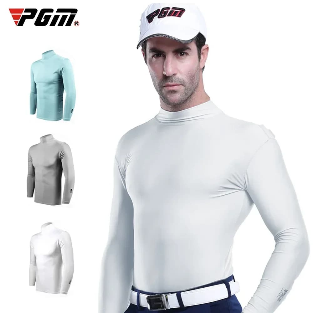 PGM Protezione solare da uomo Camicia da golf Intimo Manica lunga Raffreddamento T-shirt in seta di ghiaccio Anti-UV Abbigliamento morbido per uomo YF202
