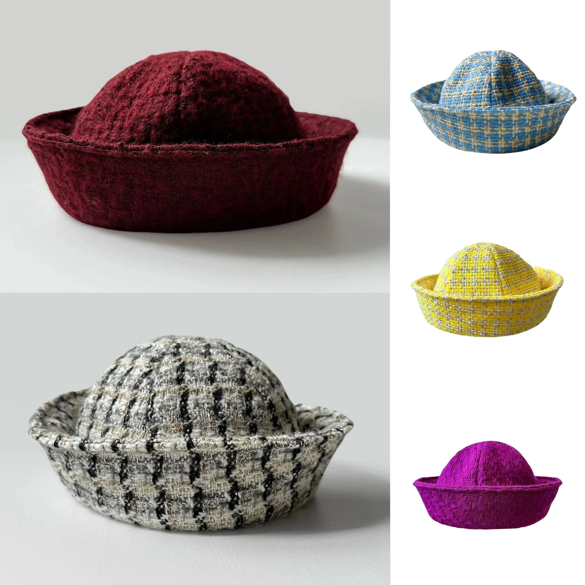 New Arrival Autumn Winter Sailor Hat for Women Japanese Style Versatile Naval-Inspired Cap Warm Cuffed Brim Pot Hat