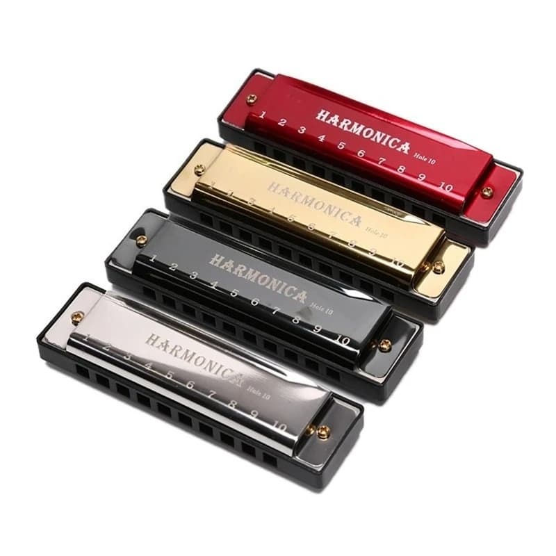 Harmonica Key of C 10 Hole Diatonic Harmonica C with Case for Beginner Students Kids Gift with Case