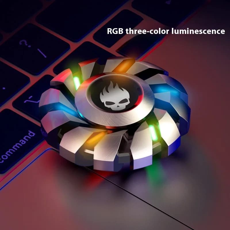 Giocattolo per bambini con dita in metallo incandescente, antistress, luce notturna, magia blu, di fascia alta, Fidget Spinner, giocattoli magici illuminati