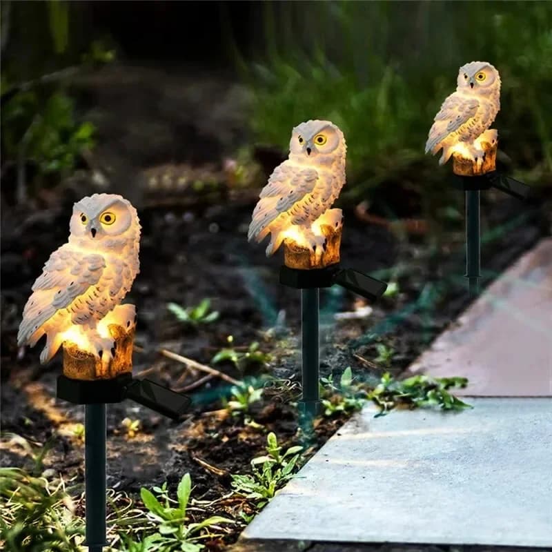 Lampada solare gufo animale luci da giardino solari a energia solare luce a Led per esterni lampada da giardino per esterni luci solari impermeabili