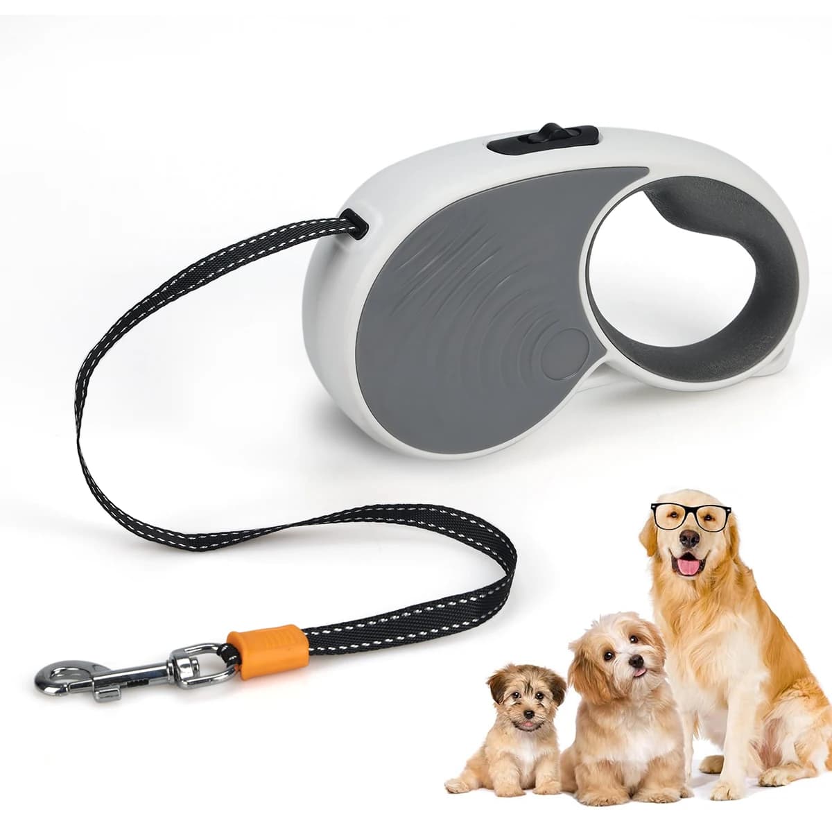 Automatic Retractable Durable Dog Drive with Reflective Strip 5M/ 3M, Multifunction with One Button, Suitable for Walking and Running Dogs