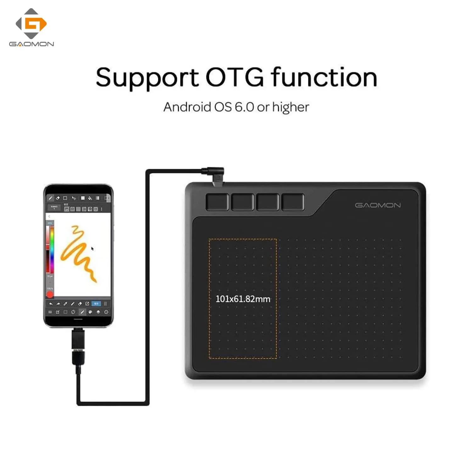 Gaomon S620 Tavoletta grafica piccola Tavoletta grafica da 6 * 4 pollici con penna 8192 livelli di pressione, facile da collegare al PC portatile del telefono Android