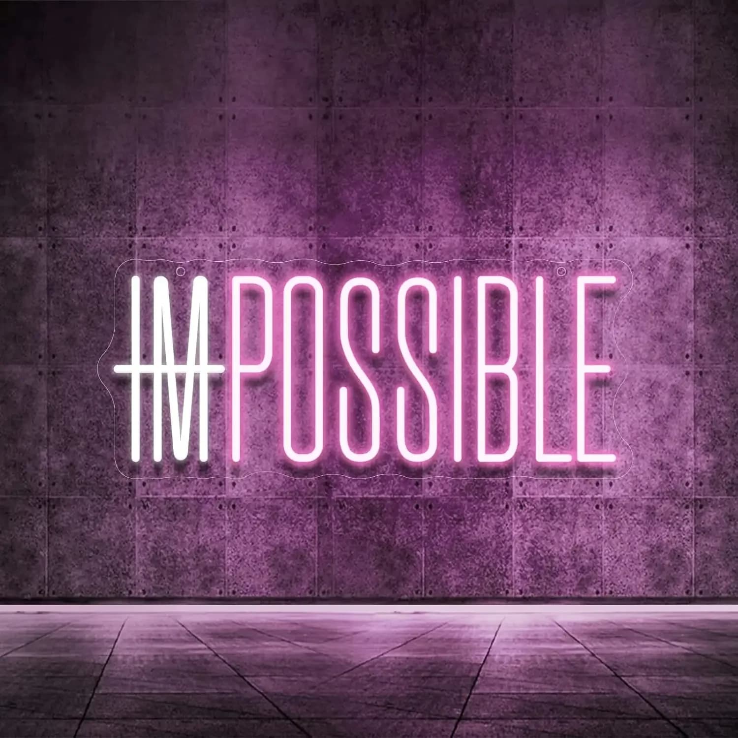 Insegna al Neon 'I'm Possible' Dimmerabile, Luce LED al Neon per Matrimoni, Ufficio, Casa, Studio, Camera da Letto, Palestra, Studio Fitness, Decorazione Murale