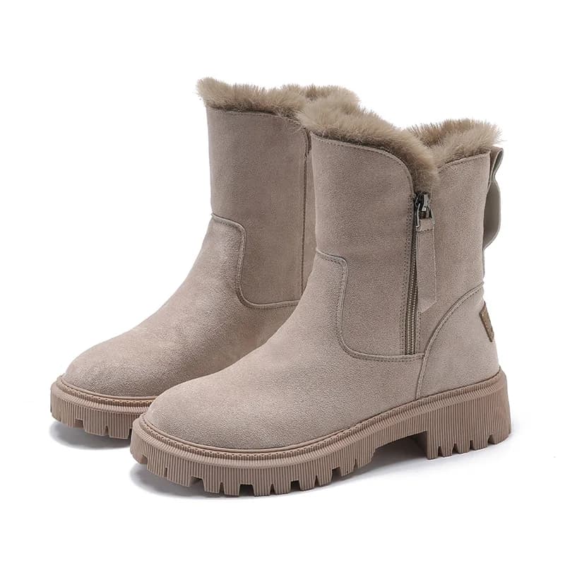 Nuovi stivali da neve invernali da donna corti in peluche caldi e confortevoli stivaletti dal design alla moda appartamenti stivaletti casual scarpe di cotone