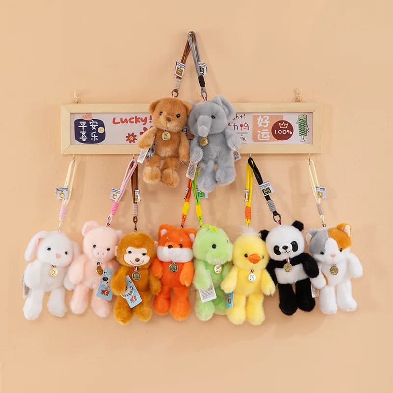 20cm Fragrant Panda Rabbit Bear Bag Pendant Lovely Anti-lost Colorful Bear Plush Toy Cute Bear Plush KeyChain Decoration