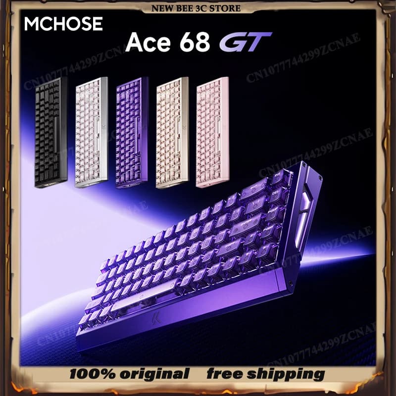 NUOVA Tastiera da Gaming MCHOSE Ace 68 GT in Lega di Alluminio con Switch Magnetici, Personalizzabile, Hot Swap, 16K, 8000HZ, RT0.001MM, 0.06ms, Regalo