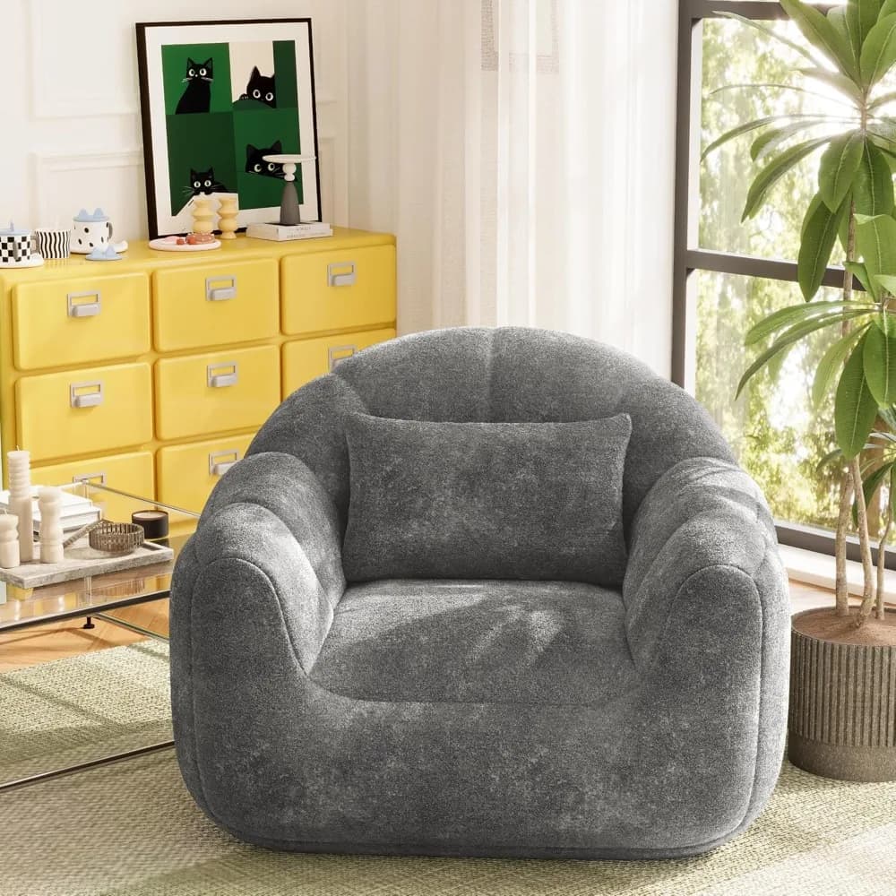 Homall Bean Bag Chair, divano Bean Bag di grandi dimensioni con imbottitura in spugna tagliuzzata, grande divano da pavimento a forma di zucca per giochi, lettura