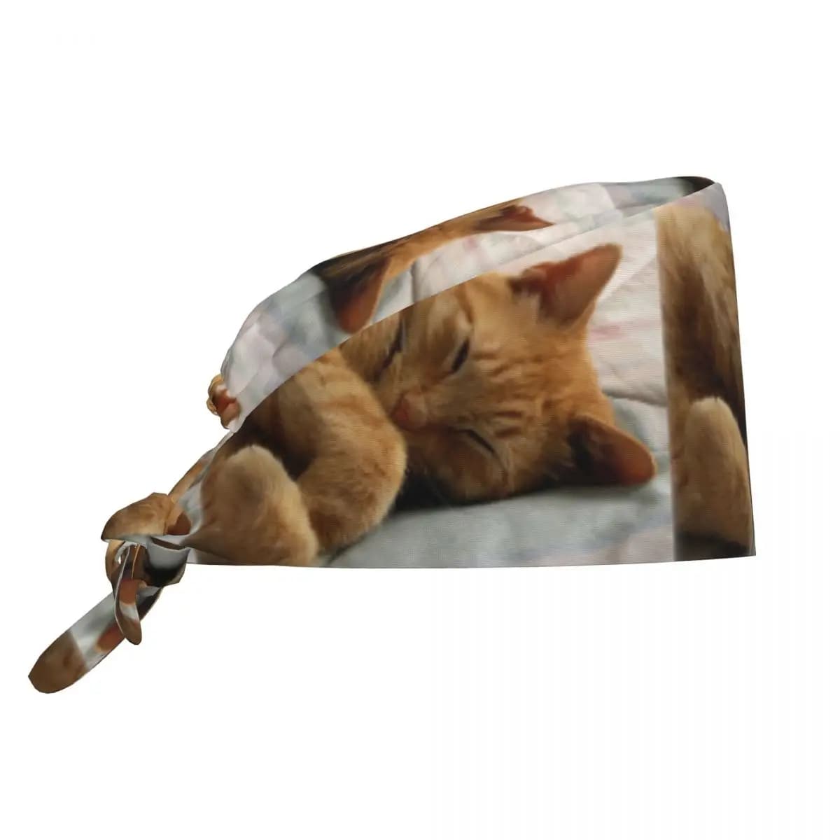 Ginger Cat Sleeping Scrub Hat Dottore Berretto chirurgico da lavoro Berretti infermieristici regolabili unisex per dentista
