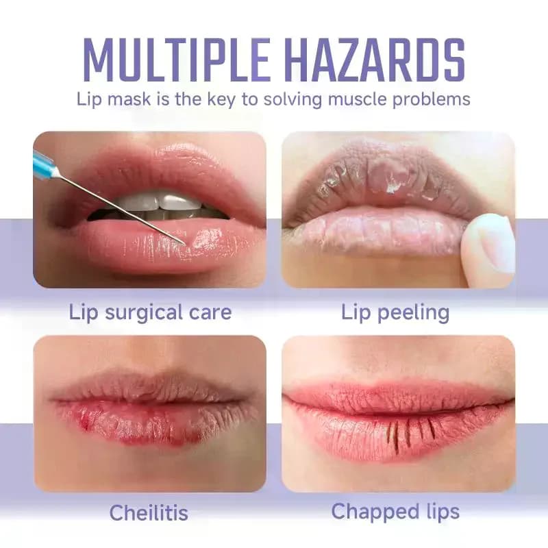 Maschera per Labbra al Collagene, Idratante, Rassodante, Nutriente, Levigante, Volumizzante, Illuminante, Riparatore, Gel per Labbra, Prodotti per la Cura della Pelle