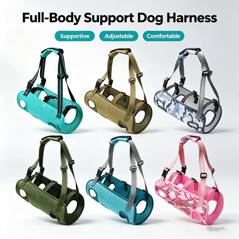 Full Body Dogs Support Lead Harness Adjustable Lift Assist Sling for Senior Injured Disabled Dogs Stair Car Rehabilitation Aid
