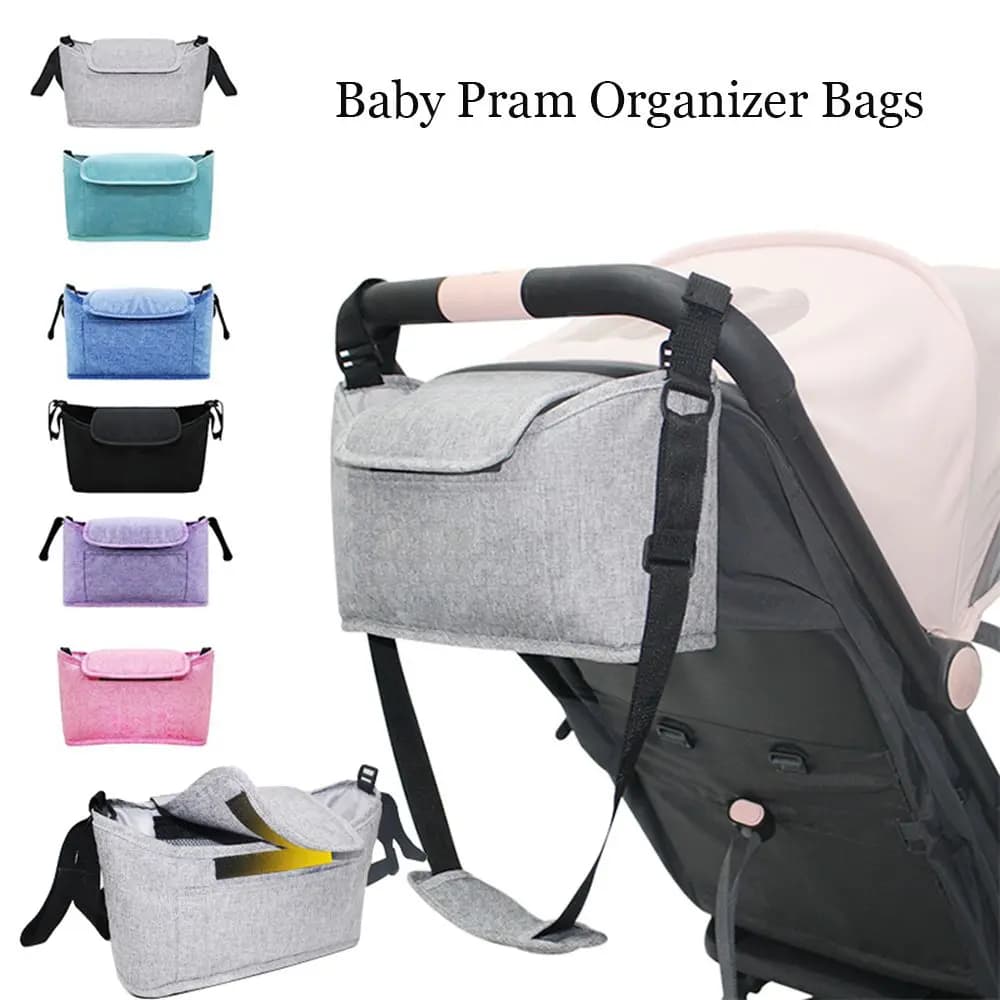 Buggy Borse per pannolini per neonati Accessori per passeggino Organizer per carrozzina per bambini Borsa portaoggetti per passeggino Portabicchieri per passeggino Portabottiglie