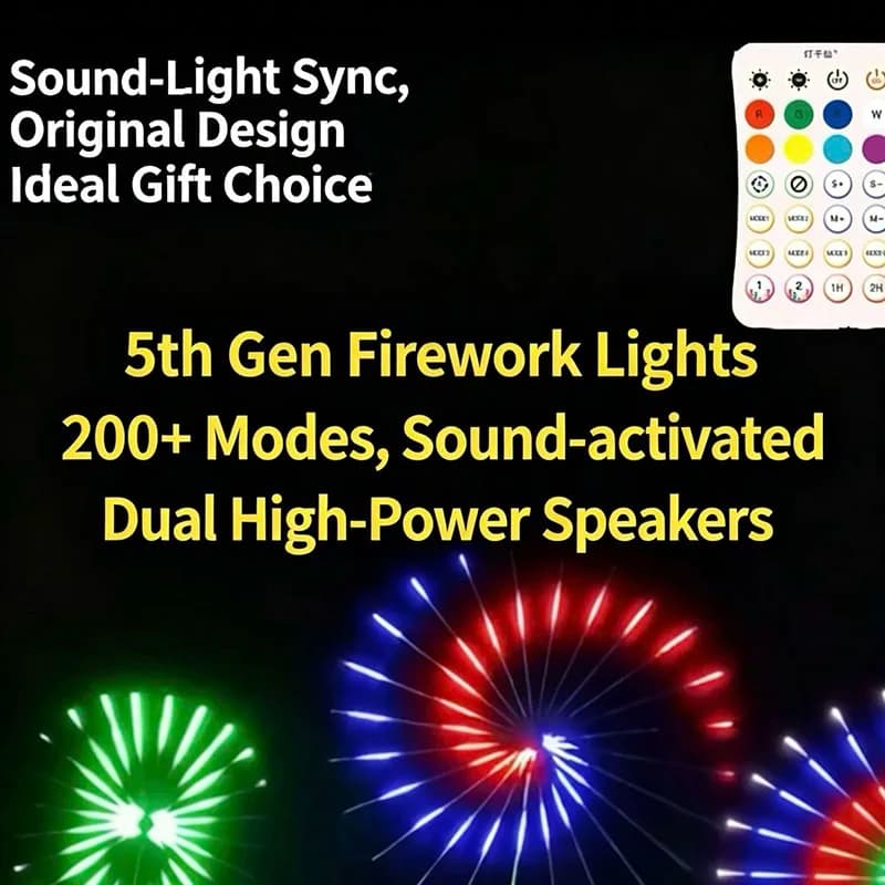 2026 Courtyard Outdoor Double‑Sided Firework Lamp, Programmable Custom Lighting Weather‑Resistant for Holiday Gathering and Cele