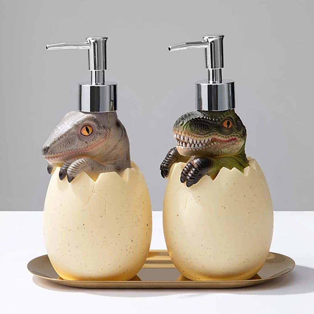 Dispenser di sapone liquido creativo a forma di dinosauro, bottiglia di disinfettante per le mani, shampoo da bagno, bottiglie di gel doccia, dispenser di sapone