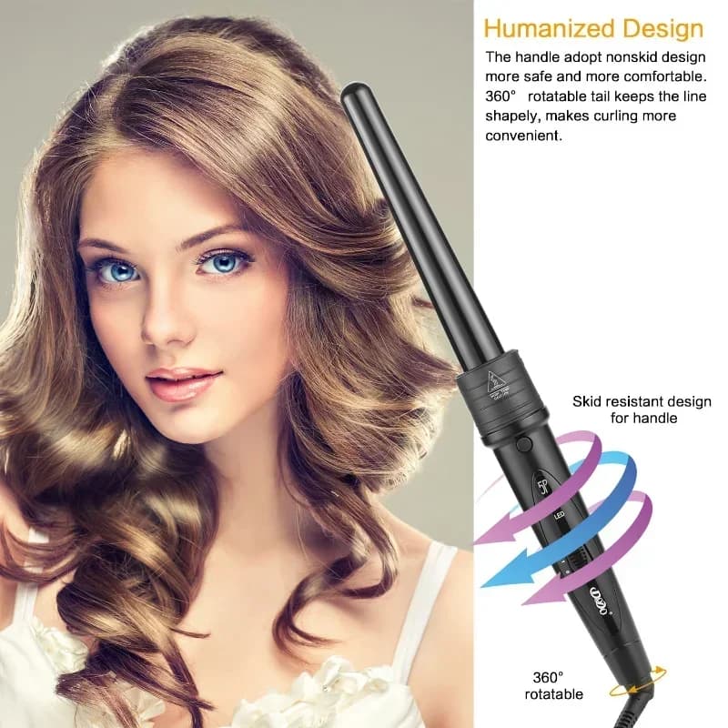 Heat-resistant gloves styling set with multi-size rollers Part 6in1 Interchangeable ceramic hair dryer