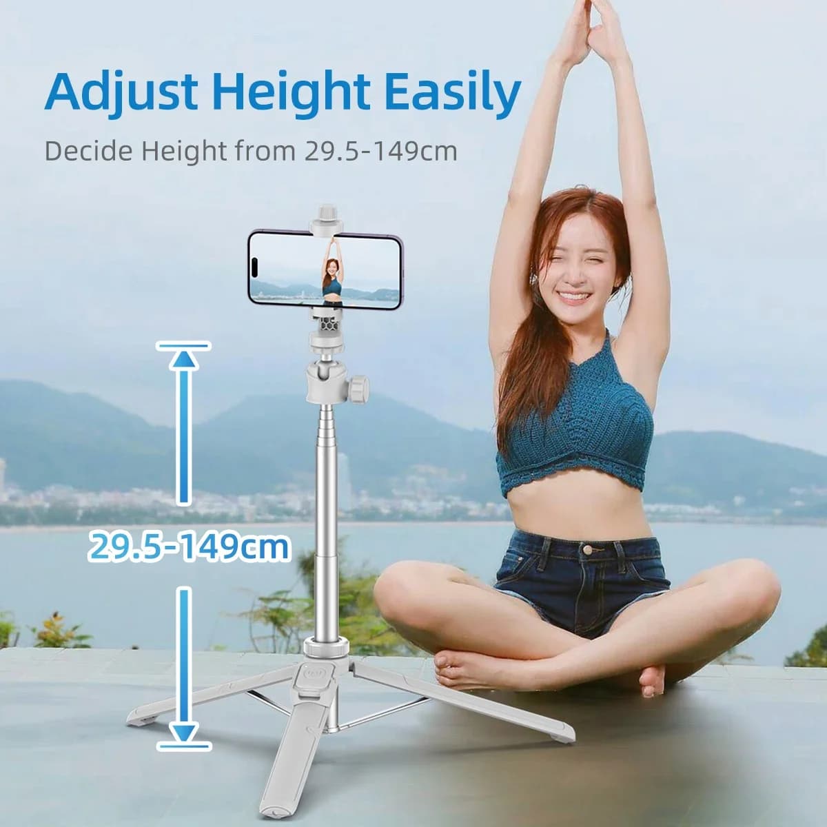 2025 vendita calda vendita diretta in fabbrica 2 in 1 treppiede per selfie stick da 62 "con supporto remoto Bluetooth per telefono/Vlog/Strea