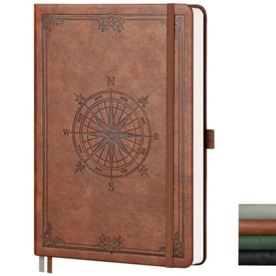 Blank Journal Notebook, 192 Pages, A5 Medium Size 5.7'' x 8.3'',Leather Hardcover, 100 GSM Thick Paper, for Sketching, Drawing,